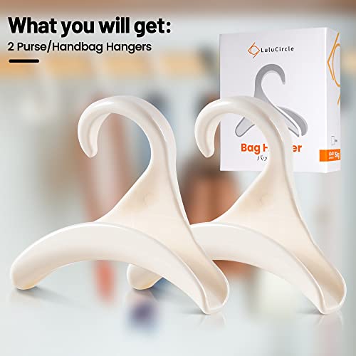 Lulucircle Purse Hanger For Closet, Purse Organizer For Closet, Handbag Hanger, Purse Hanger Hook, Purse Storage, Bag Hanger, Purse Hooks (White, 2 Pieces), Gift For Woman #TOP1
