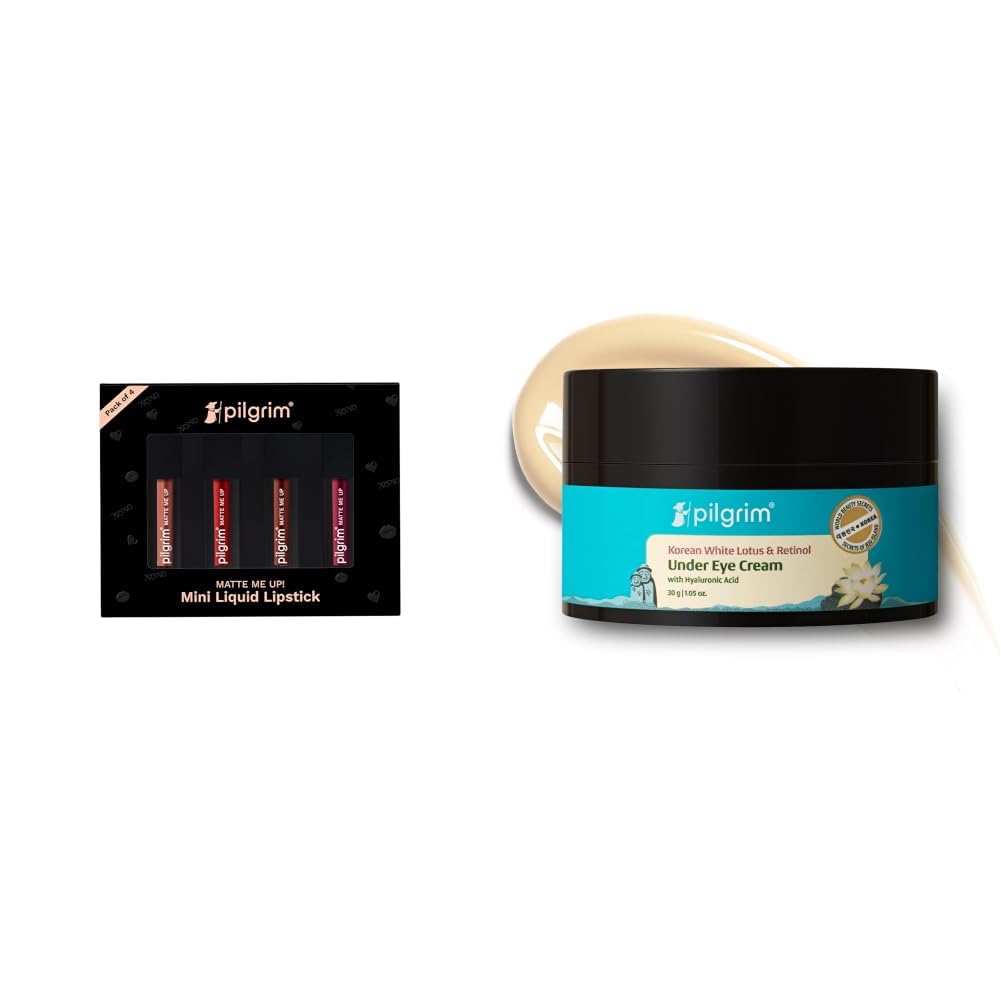 Pilgrim Matte Mini Liquid Lipstick 4 in 1 Pack Smudgeproof, Hydrating & Lightweight (Always on Top, 4 m & Korean Retinol Under Eye Cream for dark circles, Puffiness & Fine Lines with Vitamin C & Hyalu-picture-46