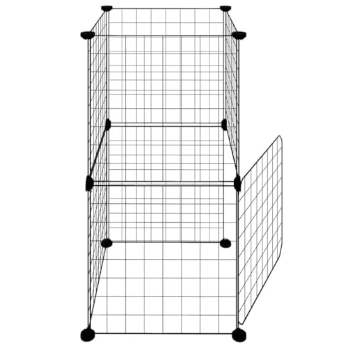 Cage pour animaux modulable 8 pièces 35x35cm noire en acier - 7