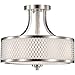NUVO 60/4692 Three Light Semi Flush Mount, Pwt, Nckl, B/S, Slvr