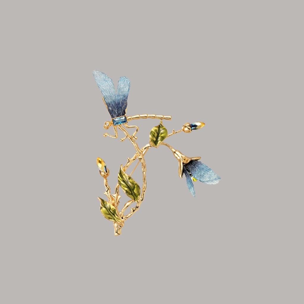 Stickerei Farbverlauf Libelle Blume Romantische Blatt Brosche Brosche Kleid Mantel Pin Zubehör