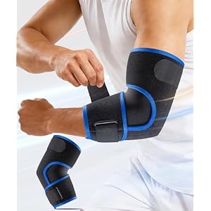 Elbow Brace for Tennis Elbow & Tendonitis,Golfer’s Elbow Wraps | Adjustable Elbow Support Compression Sleeve for Pain Relief and Injury Recovery,Fits for men&women