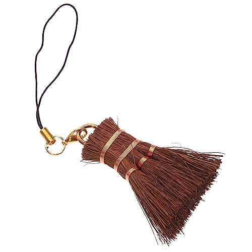 NOLITOY Palm Whisk Broom for Sweeping Natural Broom for Tea Ceremony and Desk Cleaning Practical Miniature Brush with Hanger for Easy Storage