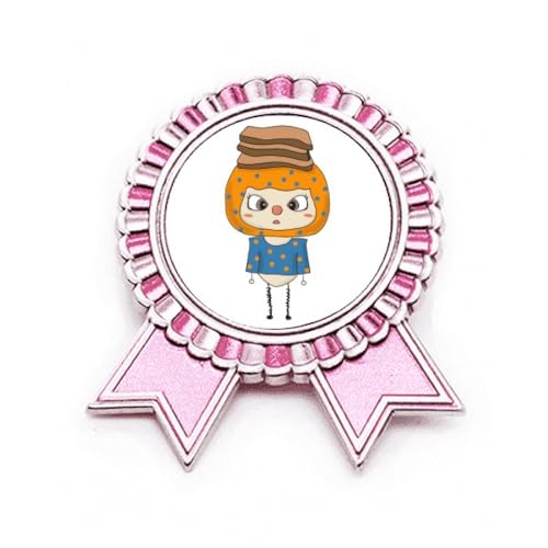 Broche en forme de pain rose accessoire métal taille M pour veste en jean et sac à dos