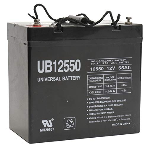 Universal Power Group UB12550 12V 55AH Internal Thread Replacement Battery for 6FM55SG-X, MX-12600