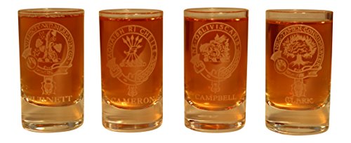Collins Glencairn Clan Crest Crystal Dram Tot Glass - Burnett Cameron Campbell Clark Collins Glencairn Clan Crest Crystal Dram Tot Glass - Burnett Cameron Campbell Clark