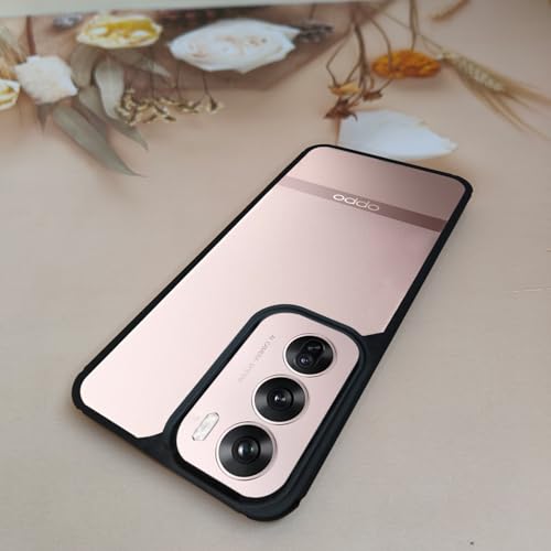 Image of AIBEX Crystal Clear Back Case Compatible with Oppo Reno 12 5G Back Cover Case | 360 Degree Protection | Shock Proof Design | Transparent Back Cover (PC & TPU, Black)