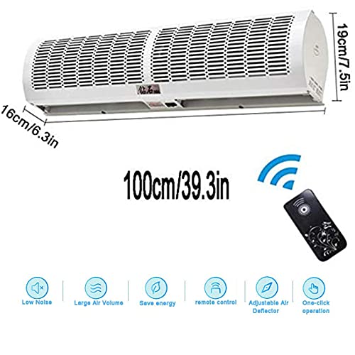 XUNMAIFLB Rideau d'air Intérieur Mural sur Porte, 2 Vitesses, avec Télécommande, pour Magasin, Portes à Vent Naturel, Ventilateur Mural, 100cm - Image 3