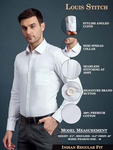 Image of LOUIS STITCH Men's Regular Fit Formal Shirts for Men (ST-S1-CF-900 (1))