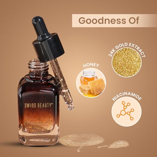 Swiss Beauty 24K Gold Lightweight Skin Care Serum | With Honey & Niacinamide | Reduce fine lines and wrinkles, gives radiant glow | For all skin... - Image 5