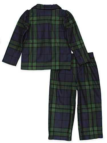 Komar Kids Holiday Green Plaid Toddler Girls 2pc Coat Pajamas (3T, Toddler Green)2