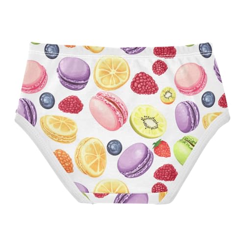 ZZKKO Colorful Macarons and Fruits Girls Underwear Toddler Panties for Girls Comfort Brief Size 8Y2