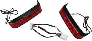 Luz LED de giro para alforja de motocicleta, lámpara de freno para Harley Gliding 1996-2013 (negro y rojo)