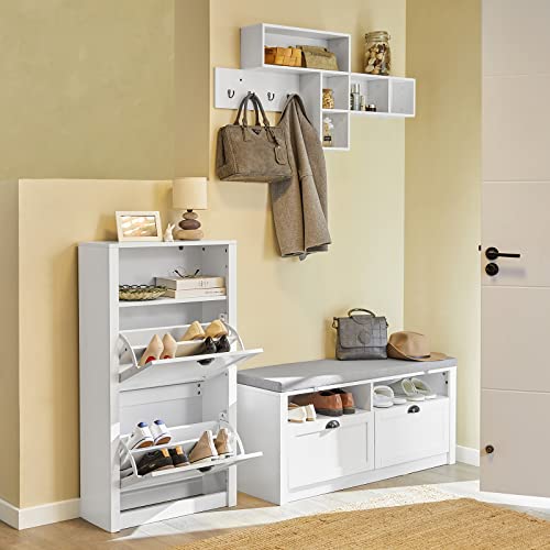 Sobuy Scarpiera 2 Ante 4 Ripiani Bianco, 60X24X110 Cm - 5