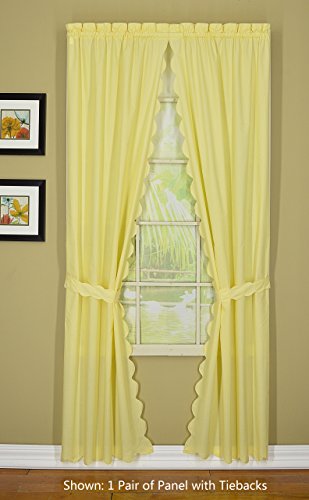 Today's Curtain Ca2003K Orleans Swagger Pair Tambour Scallop Edge Curtain, 80" X 63", Buttercup #TOP6