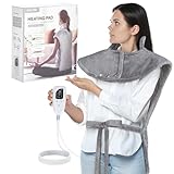 NALONE Heat Pad, Electric Heating Pads for Back Pain Relief, Neck and Shoulders (63x100cm),10ft Extra Long Cord, 6 Heat Levels, 4 Time Settings, Fast-Heating, Machine Washable (Grey)