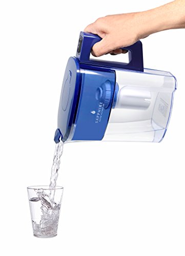 Sapphire Water Pitcher With 3 Filters, Clear/Blue #TOP3
