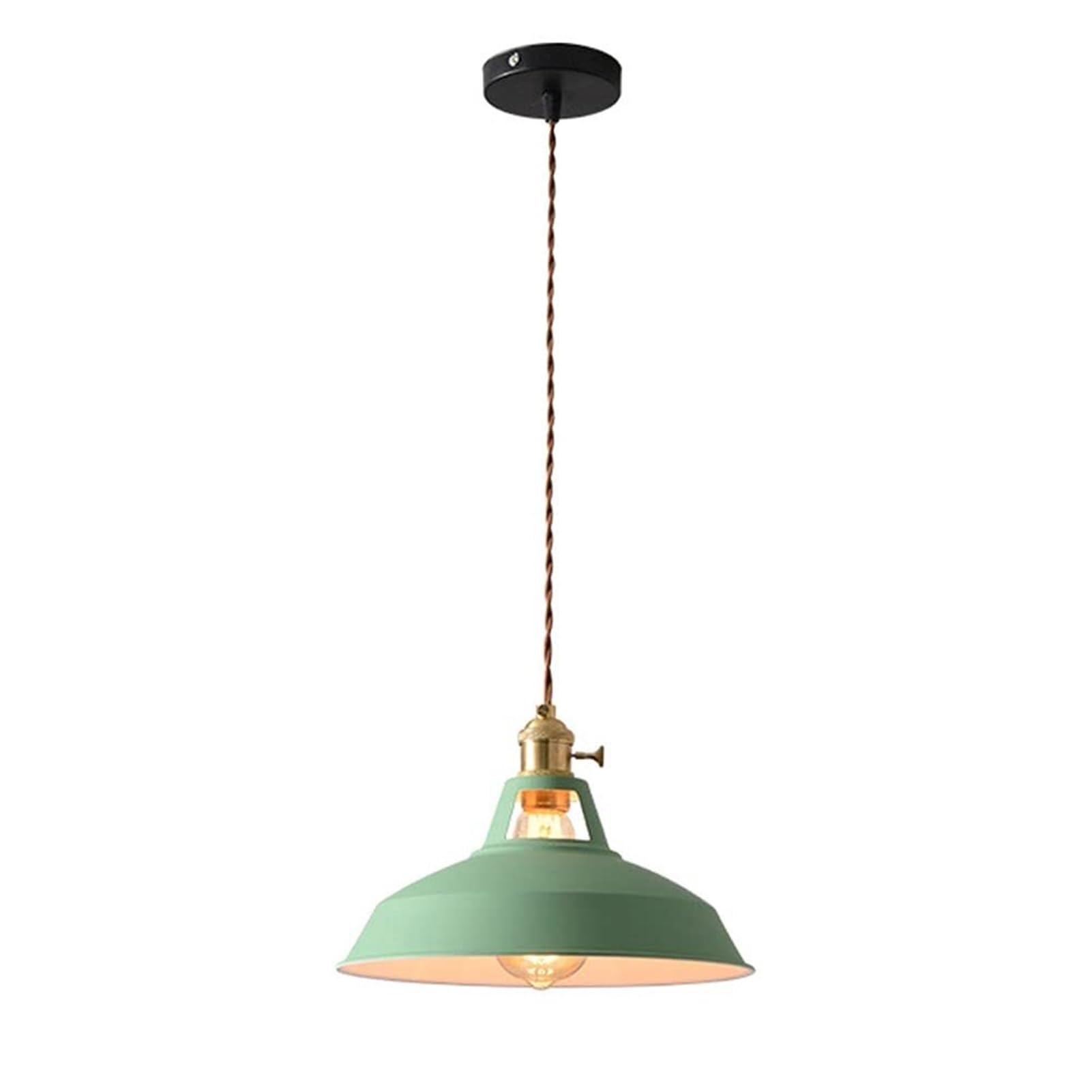 American Style Personalized Metal Pendant Lamp Chandelier Hanging Lighting Ceiling Fixture E26 E27 Creative Adjustable For Bedroom Restaurant Bar Balcony(Green)