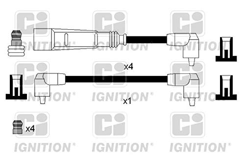 Image of Ci Ignition Lead Set - XC1206 - with adapter - 520mm x 7 mm - Original OEM Quality Direct Fit Replacement Spark Plug Wire - High Tension Lead