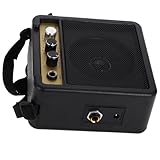 BESTonZON Kleiner E gitarrenverstärker 5w Kompakter Bassverstärker mit Audioanschluss und Klangregelung Tragbarer Übungsverstärker für E Gitarre Akustikgitarre und Bass