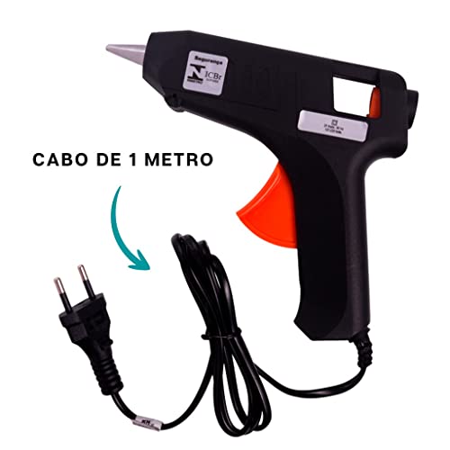 Pistola de cola quente profissional bivolt 110v e 220v com 5 refis de cola incluso envio rápido