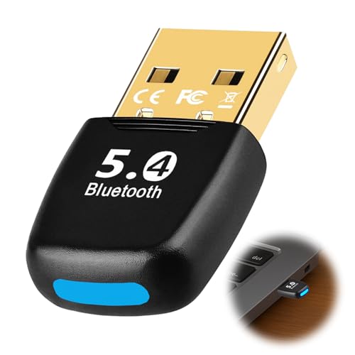 Huybaa Adaptador Bluetooth 5.4 USB para PC, Dongle Bluetooth Receptor con Windows 11/10/8.1/7, para Escritorio, Portátil, Auriculares, Teclado, Ratón