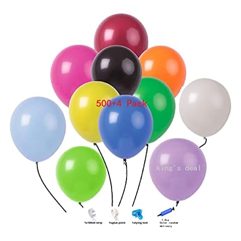 king's deal 500 Pack(10color x 50) Party Balloons 12 inch Colourful Balloon for Birthday Decorations Party Supplies Party Balloon Arch Decor balloon toy balloon (500 Pcs) Cover