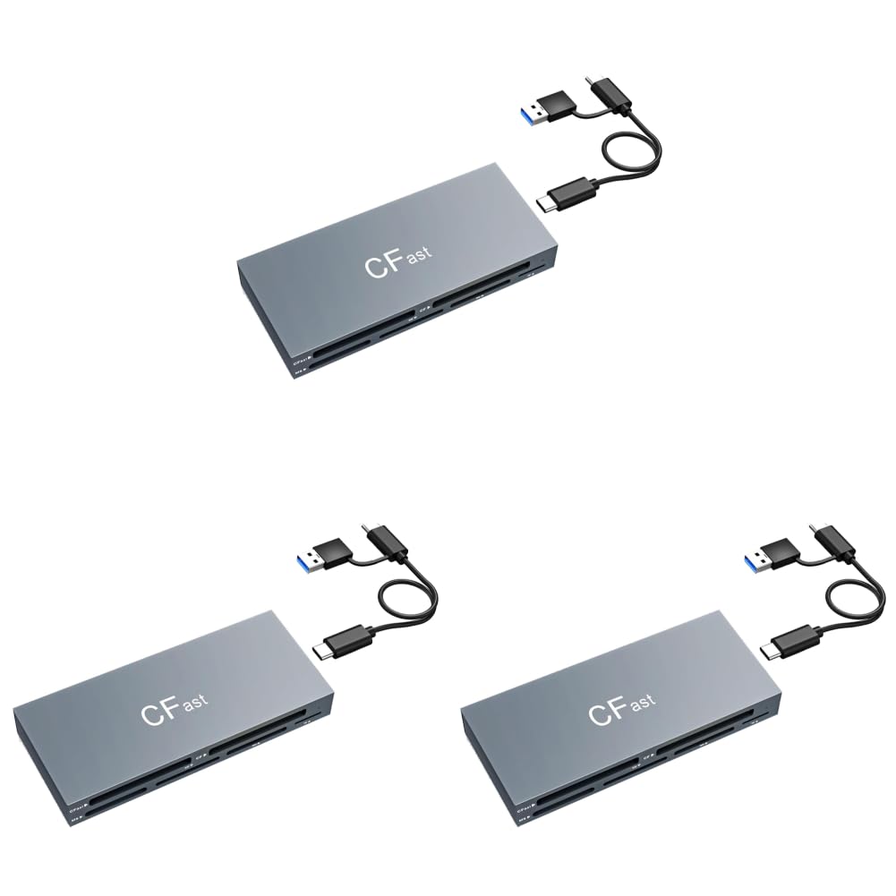 CFast - Lector de tarjetas USB C multifunción 6 en 1 de 5 Gbps para lector de tarjetas CFast/CF/MS/SD/TF/XD