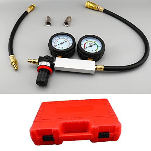 New Cylinder Dual Gauge Leakdown Tester, Engine Cylinder Leak Down Tester Kit, Professional Compression Test Set #TOP5