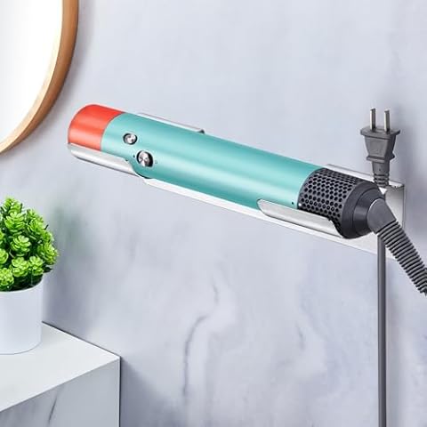 LOXSUN Curling Iron Holder Wall Mount, Stainless Steel Hair Tool Organizer, Self Adhesive Hot Iron and Hair Straightener Storage for Bathroom (Silver) Cover