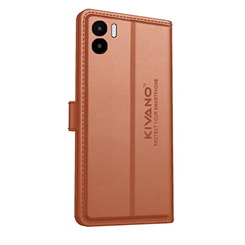 Image of Compatible with Xiaomi Redmi A2 2023 / Xiaomi Redmi A1 Flip Cover | Leather Finish | Inside Pockets & Inbuilt Stand | Shockproof Wallet Style Magnetic Closure Back Cover Case