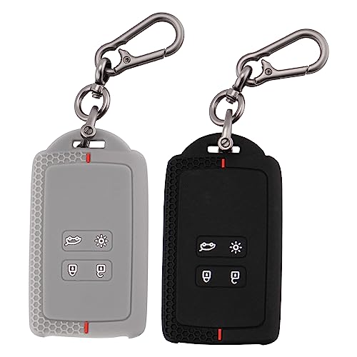 ERMWALR 2 pièces Coque intégrale pour clé de voiture pour Re-nault Clio Megane Koleos Kadjar Talisman Captur Espace Dacia Duster Étui pour carte à puce...
