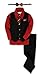 JL40 Pinstripe Boys Formal Dresswear Vest Set (2T, Black/Red)
