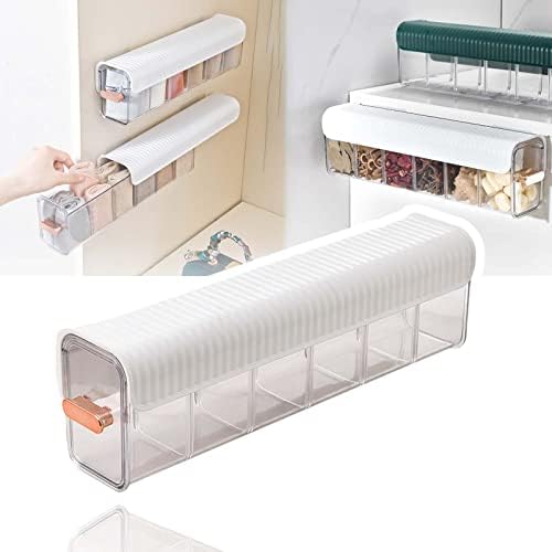 FETNHU Punch-Free Multi-functional Storage Box, 2023 New Hanging Plastic Drawer Storage Boxes With Lids, Clear Wall Mounted Drawer Organizer for Underwear/Socks/Seasoning/Ties/Storage Box (White)