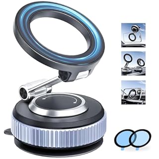 MOGU 2026 Vacuum Magnetic Car Mount for MagSafe [118LBS Super Vacuum Suction + Nano Gel] 360° Rotatable Dashboard & Windshield Phone Holder, Compatible with All iPhone & Android Models
