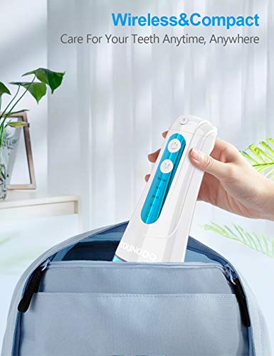 YOUNGDO Professional Cordless Dental Oral Irrigator - 300ML Portable and Rechargeable 4 Modes Water Spray for Teeth, with 4 Jet Tips, A Box of Dental Floss - Thumbnail 6