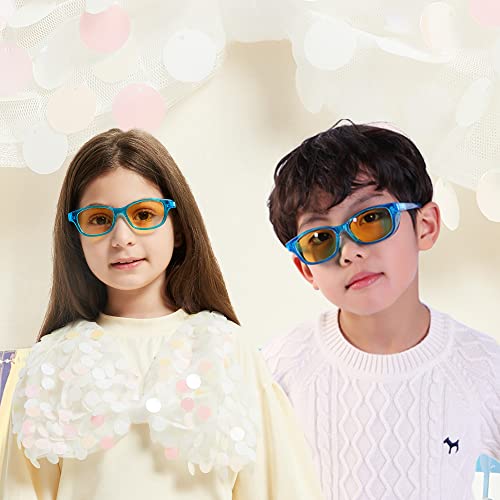Image of Kids Dry Eyes Relief Eyeglasses, Blue Light Blocking, Moisture Chamber Glasses, Computer Reading /Gaming /TV /Phones Glasses for Children,Anti Eyestrain (Blue)