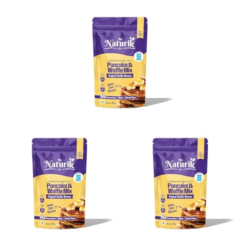Image of The Naturik Co. Millet Vanilla Pancake & Waffle Mix 150g | No Maida | No Sugar | Made with Jaggery | Millets Powered | Ready in 2 Minutes | No Preservatives | High Protein & Fiber | As Seen On Shark Tank |