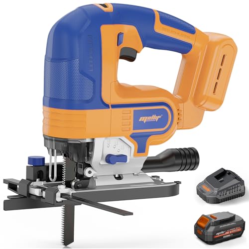 Image of EASTYLE Cordless JigSaw Compatible with DEWALT 20V Battery,with 4Ah Battery & Charger,800-3200 SPM & 4 Cutting Positions,5.3" Wood/0.78" Aluminum Cuts,Dust Collection Port & Dual Safety Lock