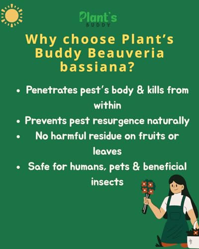 Image of PLANT'S BUDDY - Beauveria Bassiana For Plants Liquid (2 * 10^9 CFU /ml) - Effective Against Leaf Eating Insects - Bio-Insecticide for All Indoor and Outdoor Plants - 500 ml