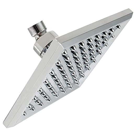 Arebos Alcachofa De Ducha | Cuadrada Con Energía Solar | Plata | 15 X 15 Cm