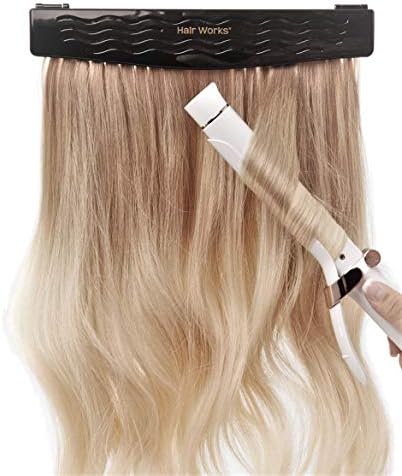 Hair Works 4-in-1 Hair Extension Style Caddy - The Original Hair Extension Holder Designed To Securely Hold Your Extensions While You Wash, Style, Pack and Store Them (Black)