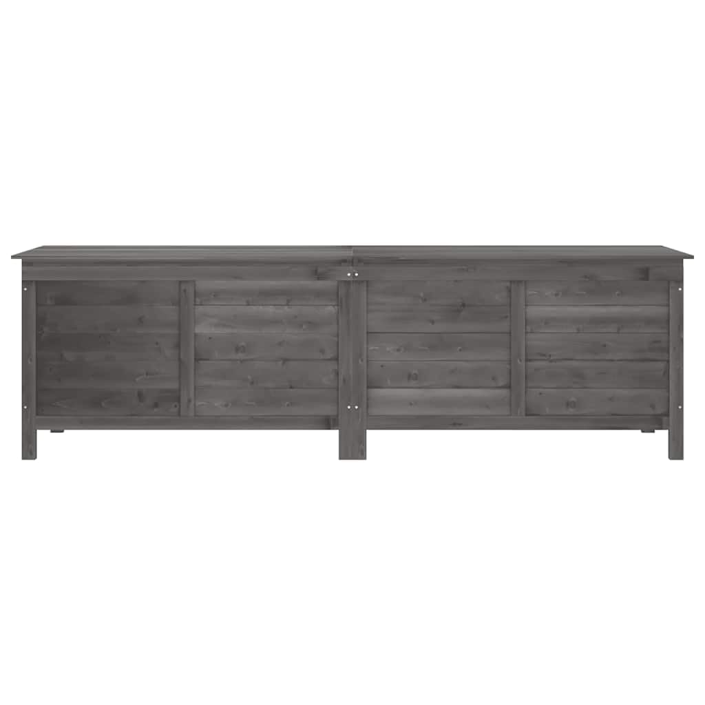 Gartentruhe Anthrazit 198,5x50x56,5 cm Massivholz Tanne Aufbewahrungsbox mit Deckel, Auflagenbox Kissenbox Gartenbox Stauraum für Garten, Terrasse, Balkon