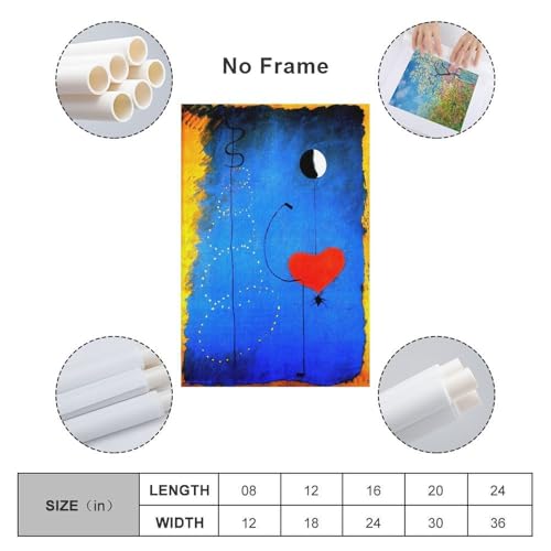 Impression sur toile Joan Miró tableau bleu de prestige 40x60 - 2
