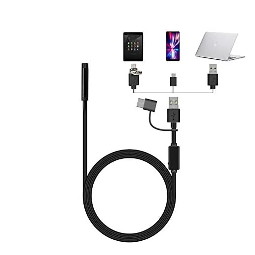 Endoscope, Ihong Android OTG 1.5M Waterproof Snake HD Video Borescope Soft Wire with USB Type-C 6 Led Lights Security Cable Compatible with Samsung Galaxy/Sony/Nexus Android Smartphone Computer