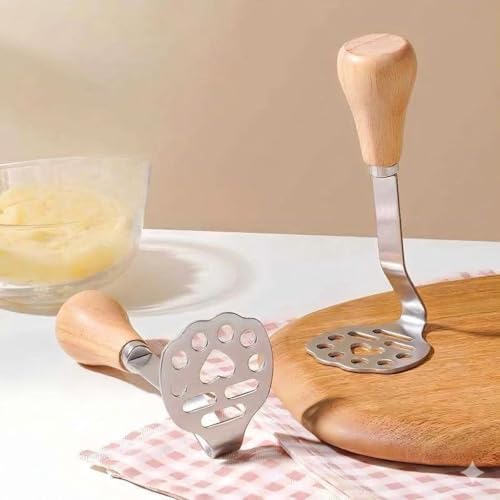 Image of Mini Potato Masher Stainless Steel - Small Hand Masher for Aloo, Banana & Vegetables - Heavy Duty Pav Bhaji Masher, Compact Kitchen Tool for Home Cooking(Pack of 1)