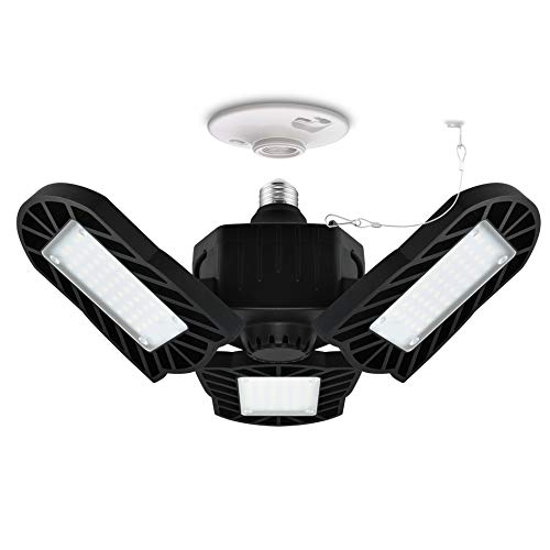 LED Garage Lights Deformable LED Garage Ceiling Lights, 60W 6000LM E26 Base Triple