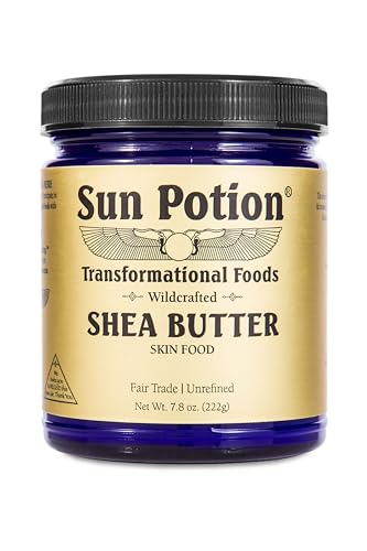 Sun Potion Unrefined Shea Butter Raw | 100% Pure Wildcrafted African Shea Nut Butter | Natural Moisturizer for Skin & Body | Non-GMO | No Added Fragrances | Chemical Free | 222g
