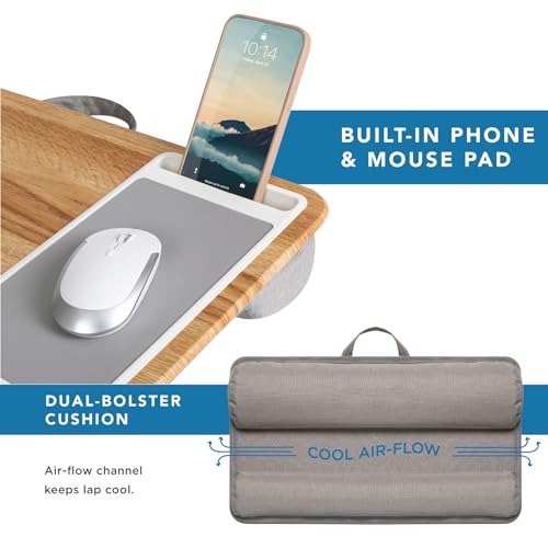image for LAPGEAR Home Office Lap Desk with Device Ledge, Mouse Pad, and Phone H