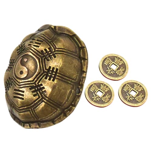 TOBBOMEY Statua Guscio Tartaruga in Lega di Zinco con per Divinazione Decorazione Portafortuna Stile Cinese per Giochi di Predizione Regalo Vintage per Capodanno e Bomboniere